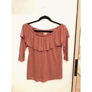 Anthropologie Off-The-Shoulder Ruffle Top